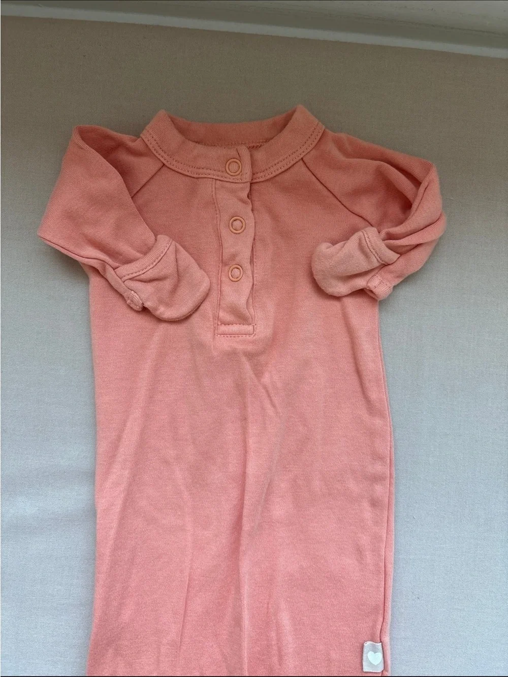 Goumi Knot Gown Sleeper in Dusty Peach